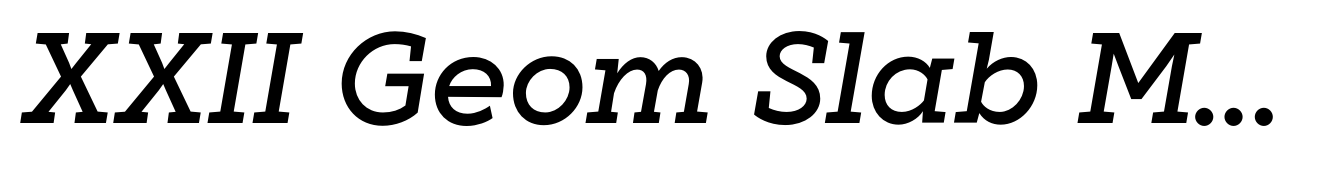 XXII Geom Slab Medium Italic